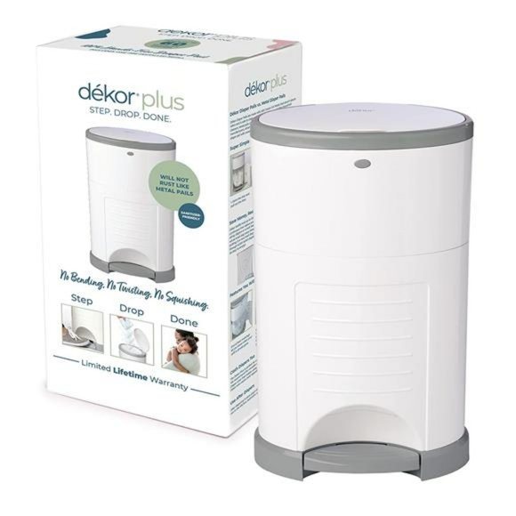 Hands-Free Diaper Pail | White | Doesn’t Absorb Odors | 20 Second Bag Change - Picture 1 of 6